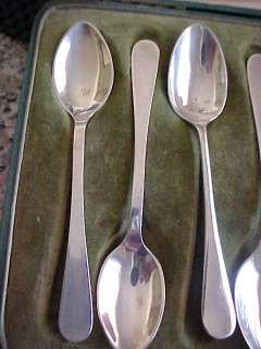 Cased Sterling Silver Demitasse Spoons Sheffielf 1908  