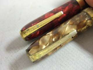 1930s UNIVERSAL Stylograph Vintage Fountain Pen LOT Red & Gold 