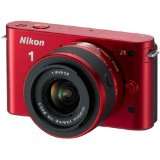 Nikon 1 J1 Systemkamera (10 Megapixel, 7,5 cm (3 Zoll) Display) rot 