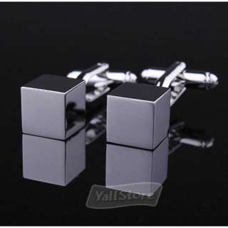 New Design Men`s Wedding Party Gift Square Cufflinks Smooth Cuff Links 