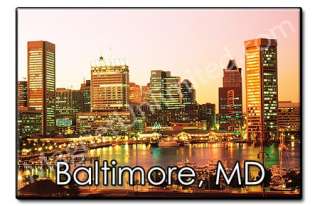Skyline Baltimore   Maryland Souvenir Fridge Magnet #2  