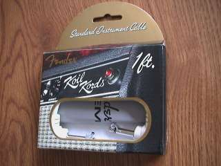 FENDER PATCH KOIL KORD 1FT WHITE RIGHT ANGLE ENDS NEW  