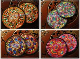8PCS/4SETS mix trible miao hmong machine embroidered cup pad mat 