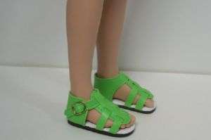 LIME GREEN Strappy Sandal Shoe For Hopscotch Hill Doll♥  