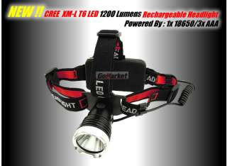 1200 Lumens CREE XM L XML T6 LED H07a Headlamp Headlight 3x AAA 18650 