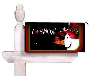 Heart Snow Snowman Magnetic Mailbox Cover Wrap  