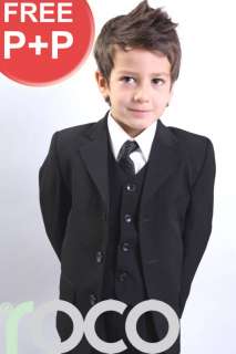 SUITS FOR BOYS BLACK WEDDING PROM PAGE BOY 1  13 YRS  