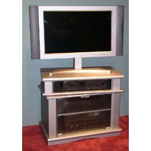  Silver Gray Finish Swivel Top Entertainment TV Stand