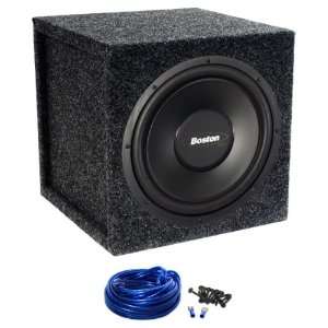   Atrend Single 12 Sealed Subwoofer Enclosure + Sub Box Wire Kit with