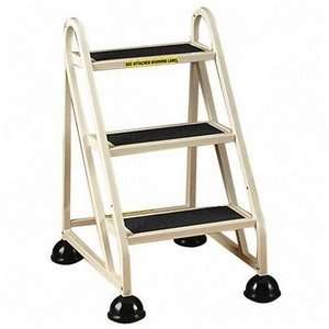  Stop Step Three Step Aluminum Ladder, 21 3/8w x 27 1/4d x 