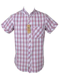 Nickelson Mens Fashion Shirt Short Sleeves Pink/Red  