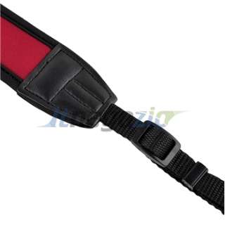   tracolla belt strap per fotocamere in neoprene Canon Nikon rosso/nero