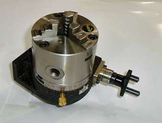 RDGTOOLS 80MM ROTARY TABLE WITH 3   JAW CHUCK  