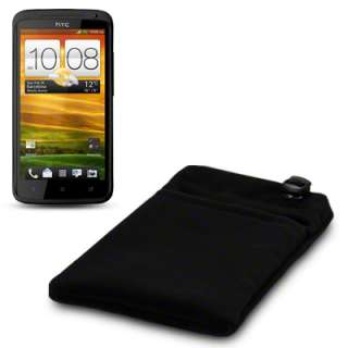 Cloth Pouch W/pocket For HTC One X / Black  