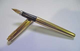 VINTAGE PARKER 75 FOUNTAIN PEN INSIGNIA 14K GOLD FILLED PLATED 