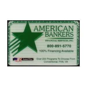  Collectible Phone Card 10m American Bankers Financial 