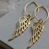 Gold Angel Wing Earrings   all that glitters