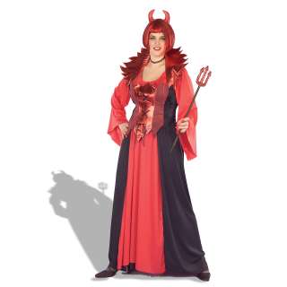 Devil Queen Plus Adult Costume   Includes Long gown, corset vest with 