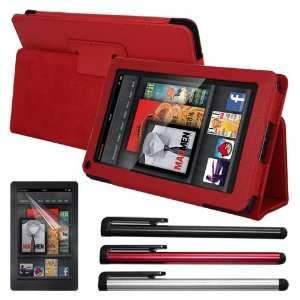  Leather Case And Screen Protector With 3 Color Stylus Pen For Kindle 