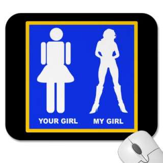 MY GIRL YOUR GIRL ROAD SIGN MOUSE MATS  