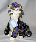 WhimsiClay Cat Figurine Bud Vase ROSANNA by Amy Lacombe  