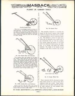 1936 ad Planet Jr Garden Cultivator Hand Plow Iron Dibble  