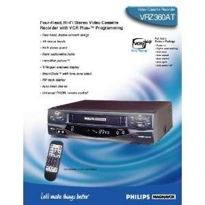  PHILIPS MAGNAVOX VCR 4 Head Stereo Model #VRZ360AT 
