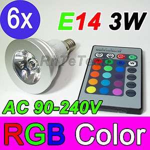 E14 3W IR Remote Control 16 Color RGB led Spot light bulb Chrismas 