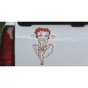 Brown 20in X 12.7in    Betty Boop Skirt Cartoons Car Window Wall 