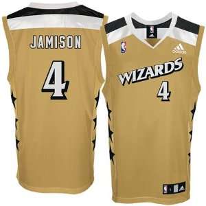 adidas Washington Wizards #4 Antawn Jamison Gold Alternate 