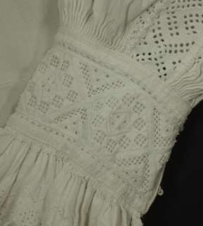 Old Romanian Embroidered Linen Peasant Blouse folk costume whitework 