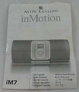 Altec Lansing inMotion iM7 Users Guide  
