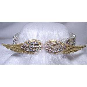  Golden Angel Wings Rhinestone Pet Collar  Buckle Style 