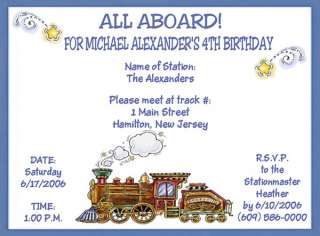 10 OLD FASHIONED TRAIN BIRTHDAY PARTY INVITATIONS  