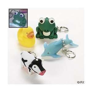 12 Animal Light Up and Sound LED Keychains Toys & Games