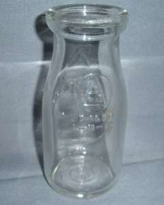 UNBRANDED HALF PINT GLASS MILK BOTTLE MINNESOTA VINTAGE 1919 MTC DAIRY 