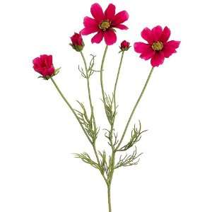   12 Artificial Hot Pink Silk Cosmos Flower Sprays 35