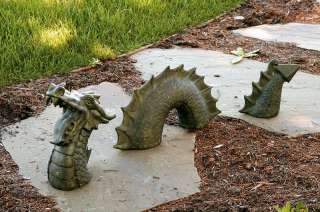 Nessie the Garden Dragon 3 Piece Statue Set Outdoor  