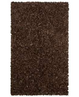 St. Croix Trading Company Rugs, Marsh LL08 Leather Shag Dark Brown 