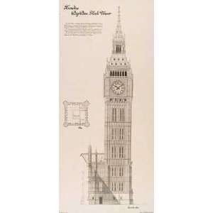  Big Ben Clock Tower by Yves Poinsot. Size: 17 inches width 