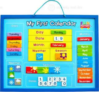 My First Calendar Childrens Wooden Magnetic Season, Weather & Date 