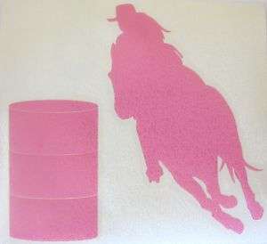 Sm Pink Barrel Racing Racer Horse Rodeo Cowgirl Decal  