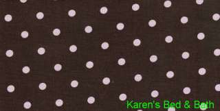 Brown with Pink Polka Dots Bedroom Den Kitchen Curtain Valance