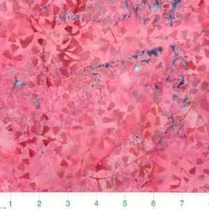  45 Wide Wax Batik Vines Pink Fabric By The Yard: Arts 