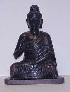 OLD CHINESE CARVED WOOD BUDDHA STATUE  