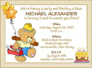 10 ADORABLE BUILD A BEAR BIRTHDAY PARTY INVITATIONS  