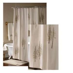 Winter Pine Tree Bathroom Shower Curtain