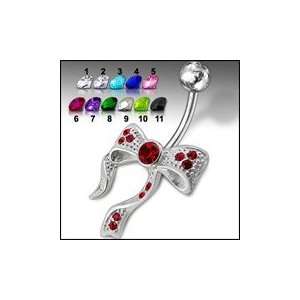  Fancy Jeweled Non Moving Belly Ring Body Jewelry: Jewelry