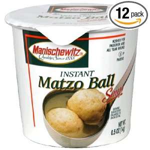 MANISCHEWITZ Matzo Ball Instant Soup Cup, 0.5 Ounce cup (Pack of 12)