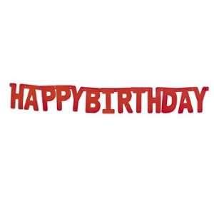  Red Happy Birthday Jointed Banner   Party Decorations 